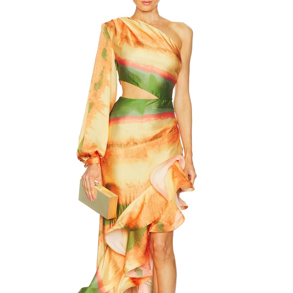 Bronx and Banco Hanna Horizon Gown in Orange Multi - Picture 2 of 6
